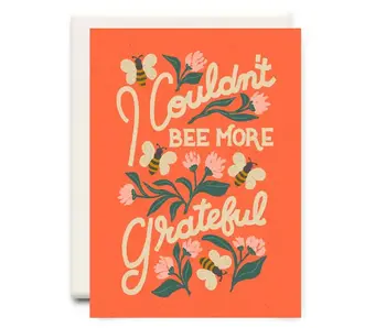 I Couldn't Bee More Grateful Red | Thank You Greeting Card