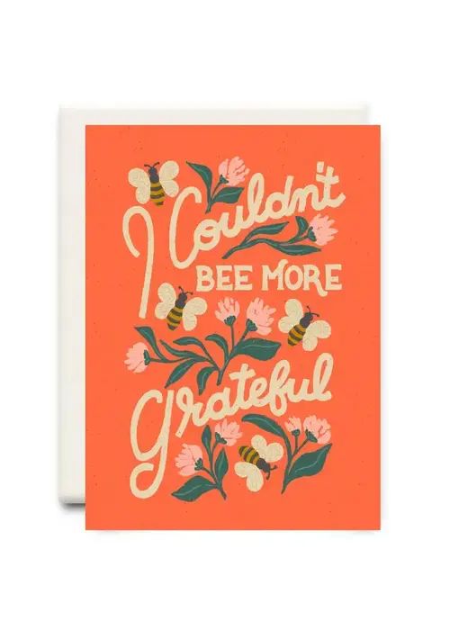 I Couldn't Bee More Grateful Red | Thank You Greeting Card
