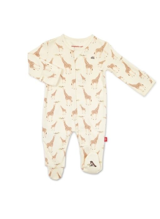 CREAM JOLIE GIRAFFE ORGANIC COTTON FOOTIE