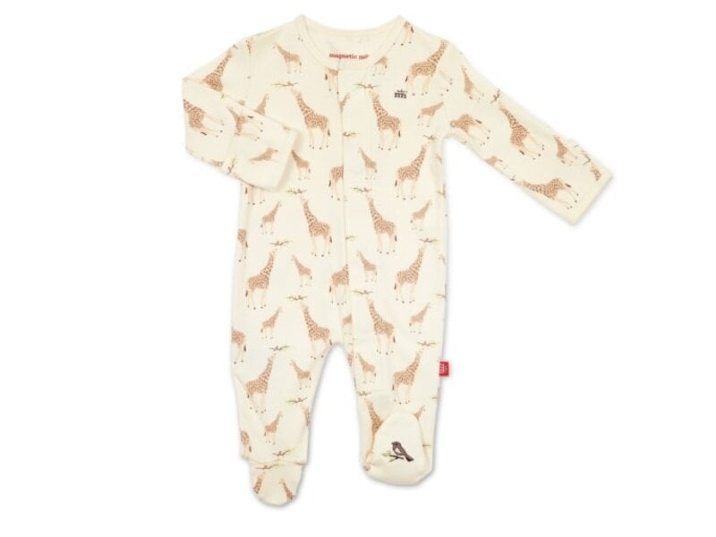 Magnetic  Me CREAM JOLIE GIRAFFE ORGANIC COTTON FOOTIE