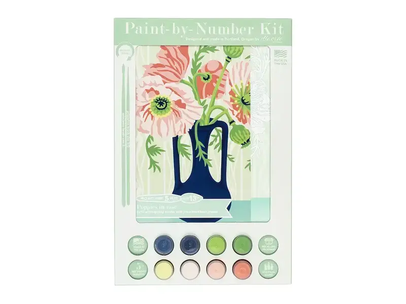 Elle Cree Poppies In Vase Paint-By-Number Kit