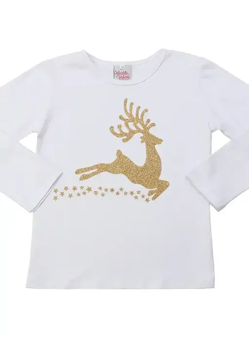 Gold Reindeer Long Sleeve 2T