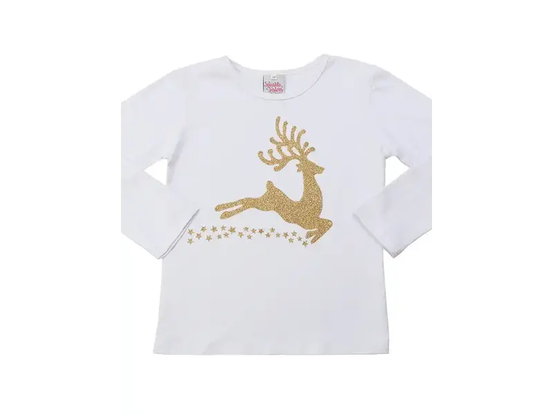 Sparkle Sister by Couture Gold Reindeer Long Sleeve 2T