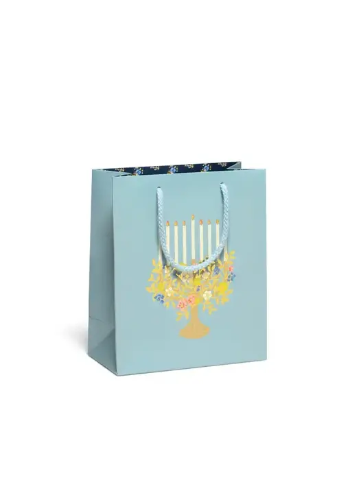 Floral Menorah Medium Gift Bag
