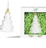 North Star Christmas Wedding Cake Glass Ornament