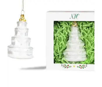 Wedding Cake Glass Ornament
