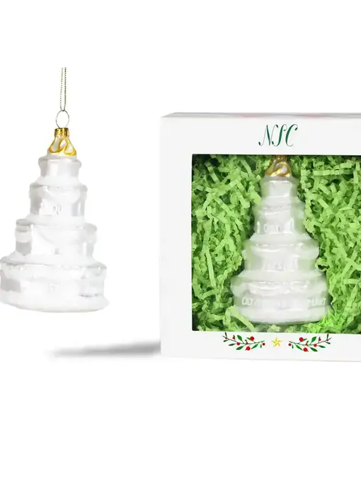 Wedding Cake Glass Ornament