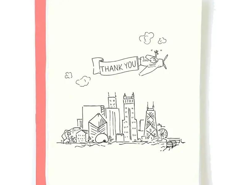Pop + Paper Chicago Skyline Thank You Card