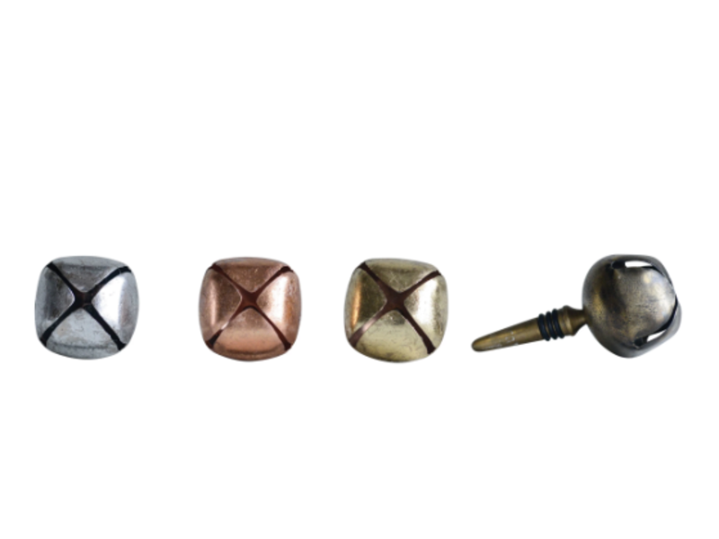 Creative Co-OP Metal Bottle Stopper with Jingle Bell, 4 Colors