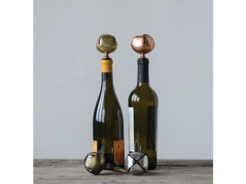 Creative Co-OP Metal Bottle Stopper with Jingle Bell, 4 Colors