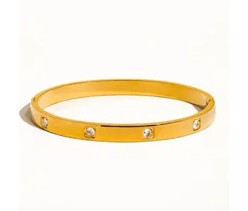 Neil 18K Gold Non-Tarnish Classic Cz Bangle Gold