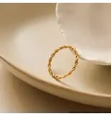 MAIQ Accessories 18K Non-Tarnish Minimalist Thin Rachel Braided Ring