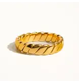 MAIQ Accessories Pierre 18K Gold Non-Tarnish Braided Stack Ring Gold
