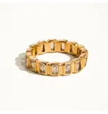 MAIQ Accessories Sterling Gold Non-Tarnish Gold Rhinestone Ring Gold