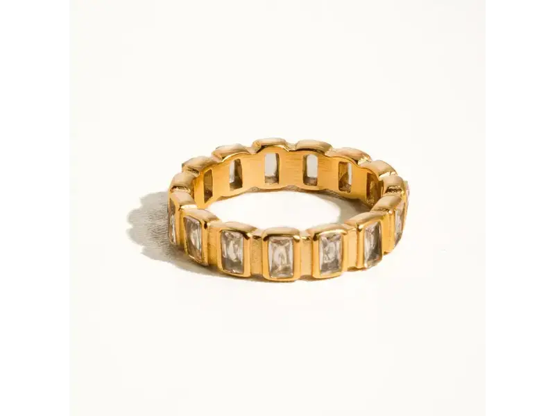 MAIQ Accessories Sterling Gold Non-Tarnish Gold Rhinestone Ring Gold