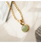 MAIQ Accessories Winslow Non-Tarnish Green Stone Pendant Chain Necklace