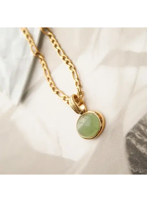 Winslow Non-Tarnish Green Stone Pendant Chain Necklace