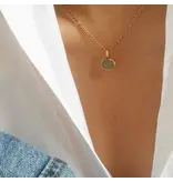 MAIQ Accessories Winslow Non-Tarnish Green Stone Pendant Chain Necklace
