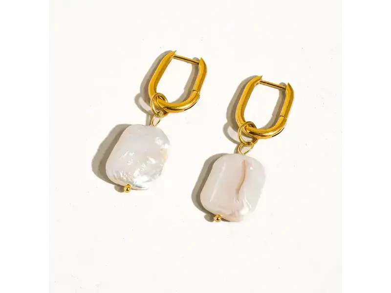 MAIQ Accessories Zaina 18K Gold Non-Tarnish Classic Pearl Earring
