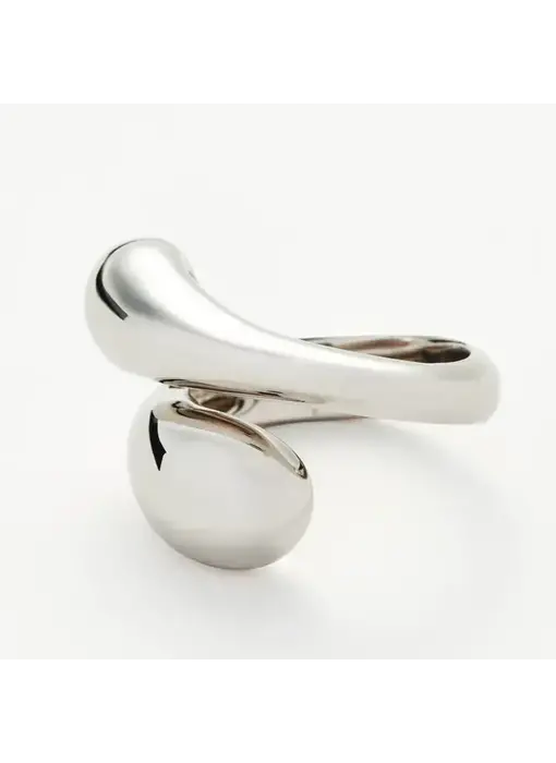 Modern Crossover Ring- Dome Band- Stainless Steel Ring Silver