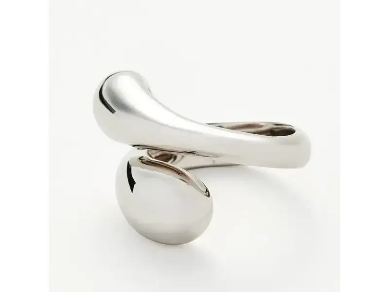 HoopLa Style Modern Crossover Ring- Dome Band- Stainless Steel Ring Silver