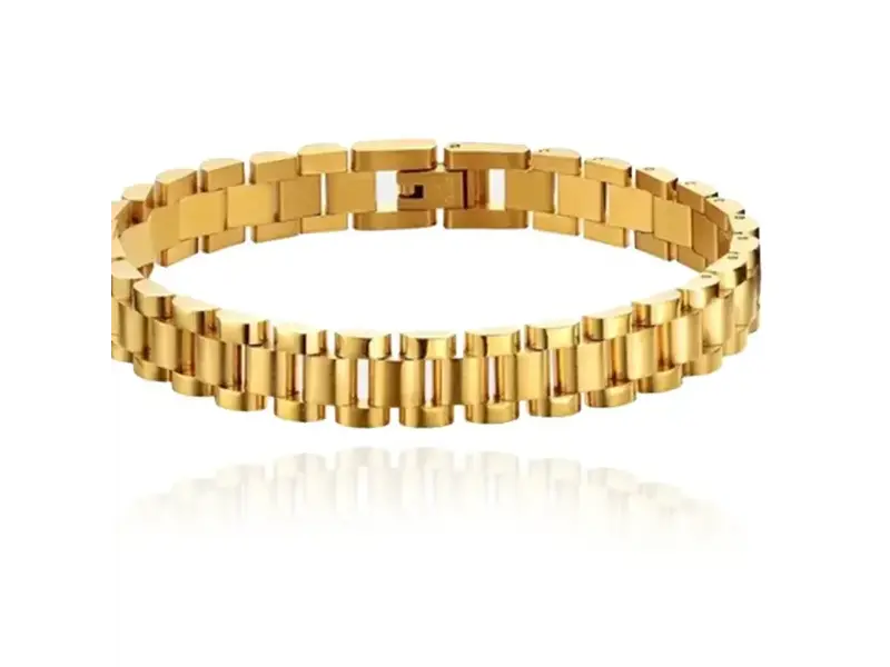 HoopLa Style Watch Band Link Bracelet, Steel Rol-X Gold