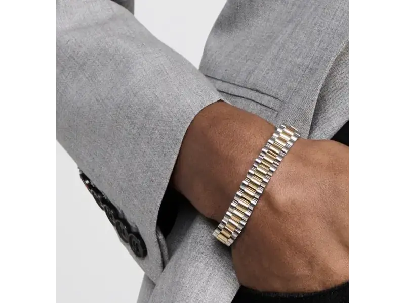 HoopLa Style Watch Band Link Bracelet, Steel Rol-X Gold