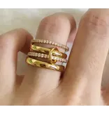HoopLa Style Multi Band Eternity Ring Band- Stacking Bands Silver