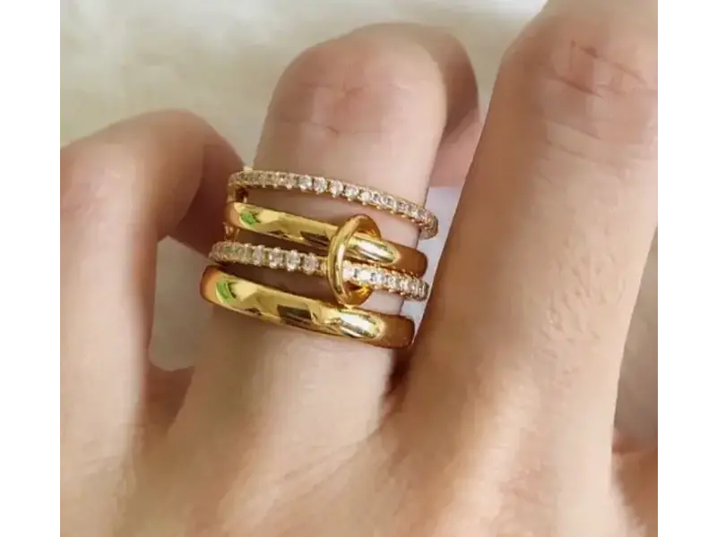 HoopLa Style Multi Band Eternity Ring Band- Stacking Bands Silver