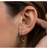 JaxKelly Silver Hoop - Large Rectangle - Earrings