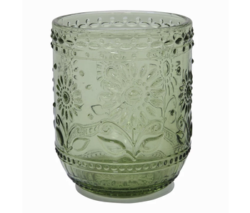 Embossed Drinking Glass - Green