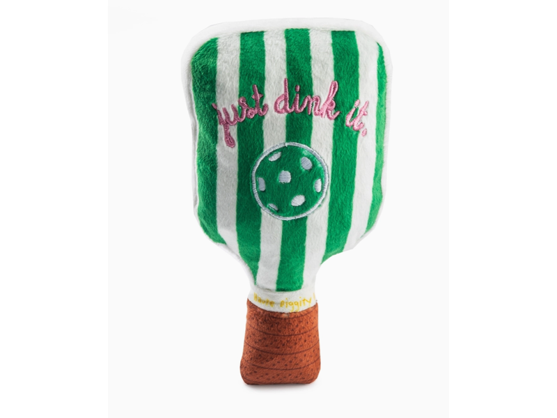 Haute Diggity Dog Green Stripe Pickleball Paddle Dog Toy
