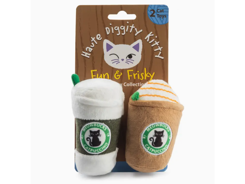Haute Diggity Dog Meowbucks (2 Coffee Cups) Organic Catnip Toys