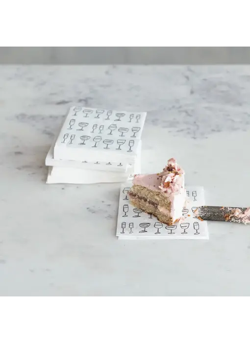 Paper Cocktail Napkins w/ Wine Art