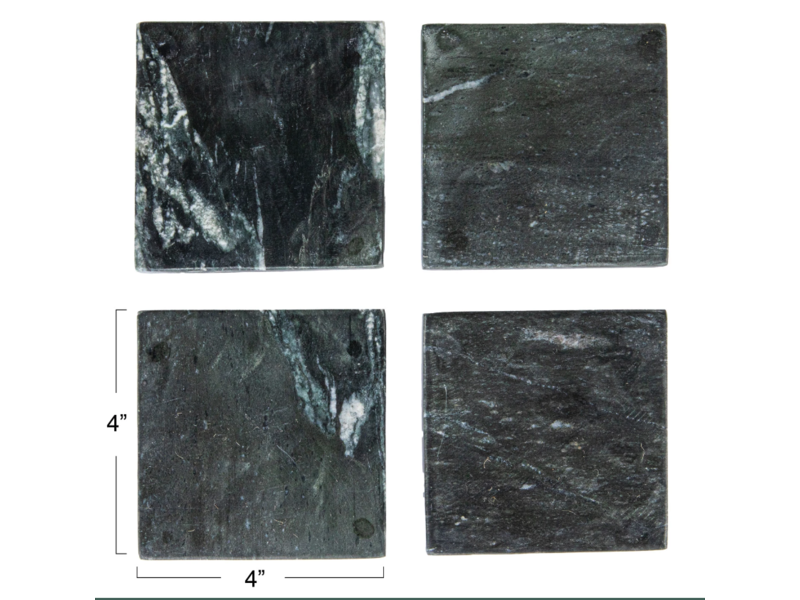 Creative Co-OP Marble Coasters, Set of 4