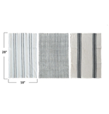 Creative Co-OP Waffle Weave/Printed Tea Towel w/ Stripes, Black & White, 3 Styles