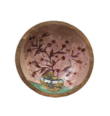 Creative Co-OP Enameled Mango Wood Bowl w/ Flowers in Vase, Small