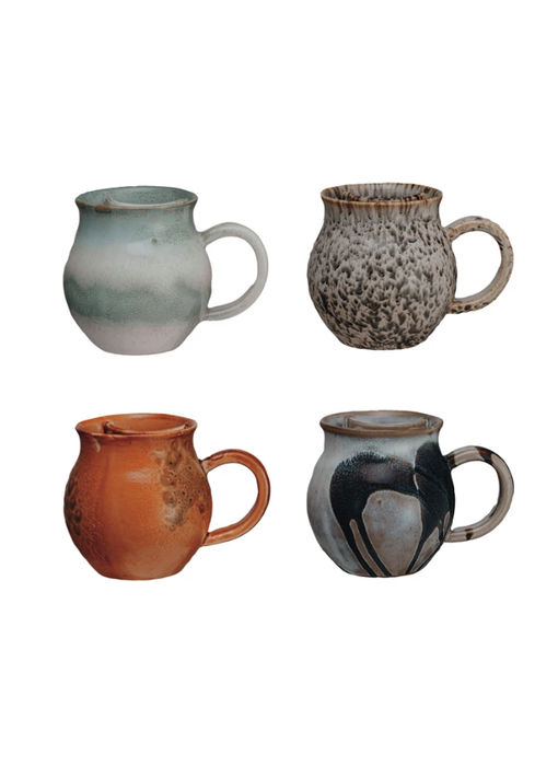 16 oz. Stoneware Mug w/ Tea Bag Holder, 4 Colors