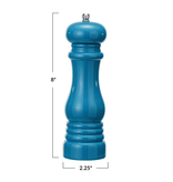 Creative Co-OP Enameled Rubberwood Salt/Pepper Mill, Blue