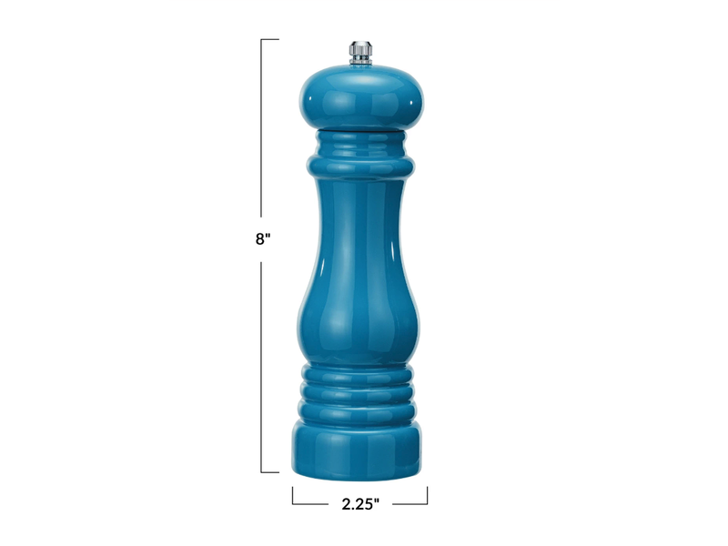 Creative Co-OP Enameled Rubberwood Salt/Pepper Mill, Blue