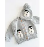Figgy Friends Snowman Winter Knit Cardigan Sweater 6-12M