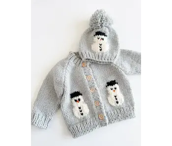 Snowman Winter Knit Cardigan Sweater 2-3Y