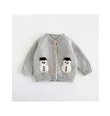 Figgy Friends Snowman Winter Knit Cardigan Sweater 2-3Y