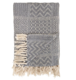 Creative Co-OP Grey & Cream Pattern Throw Blanket