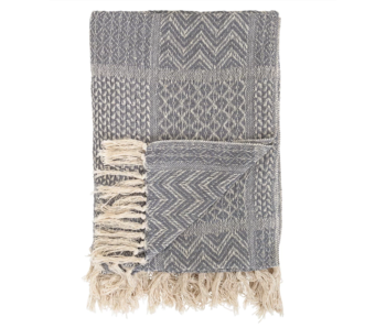 Grey & Cream Pattern Throw Blanket