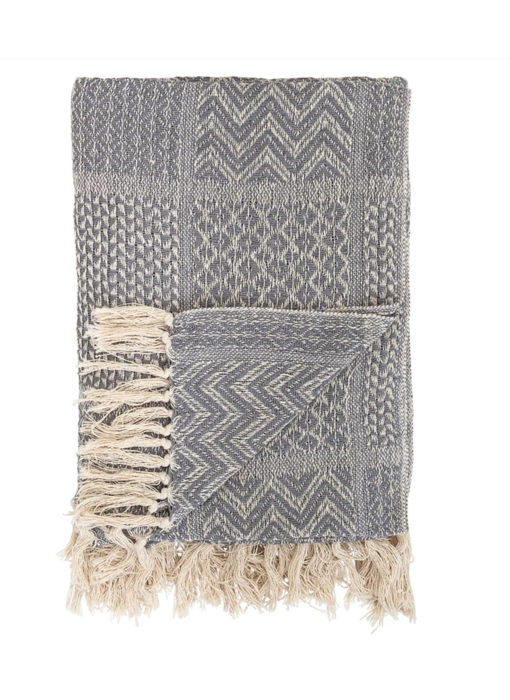 Grey & Cream Pattern Throw Blanket