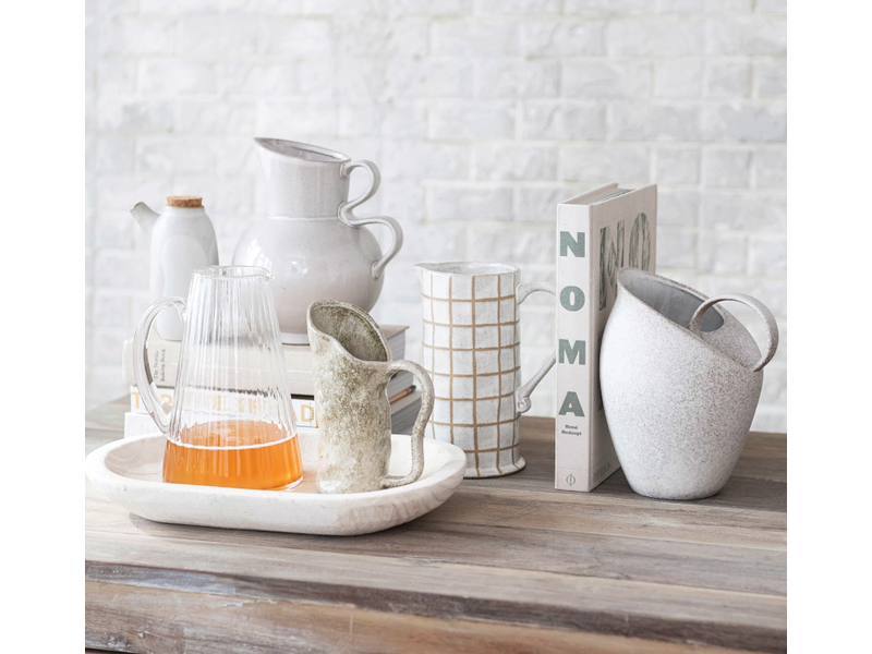 Creative Co-OP Ribbed Glass Pitcher - 60oz.