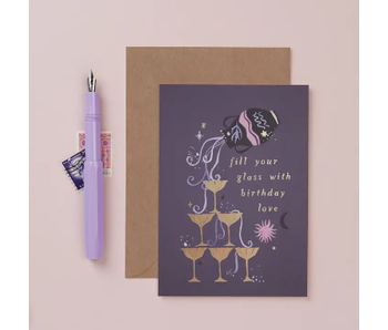 Bubbles Zodiac Birthday Card