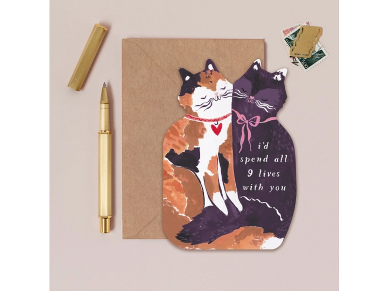 Sister Paper Co. Nine Lives Cats Cards | Love Cards | Cat Anniversary Cards