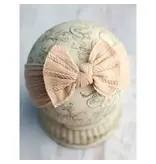 The Hair Bow Company Cable Knit Bow Headband Blush